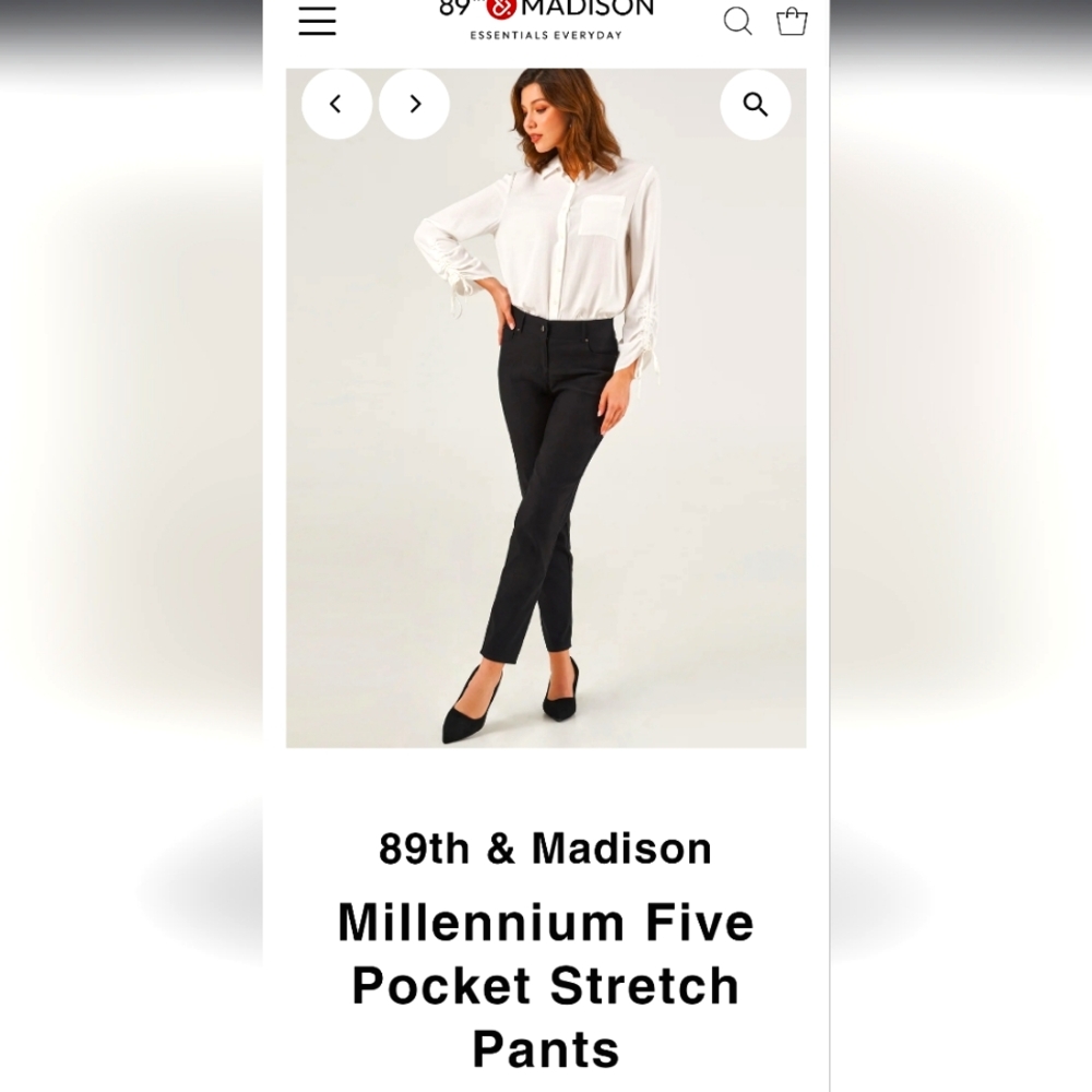 NWT 89th + Madison Millennium Stretch 5 pocket Straight Leg 16W NWT Black